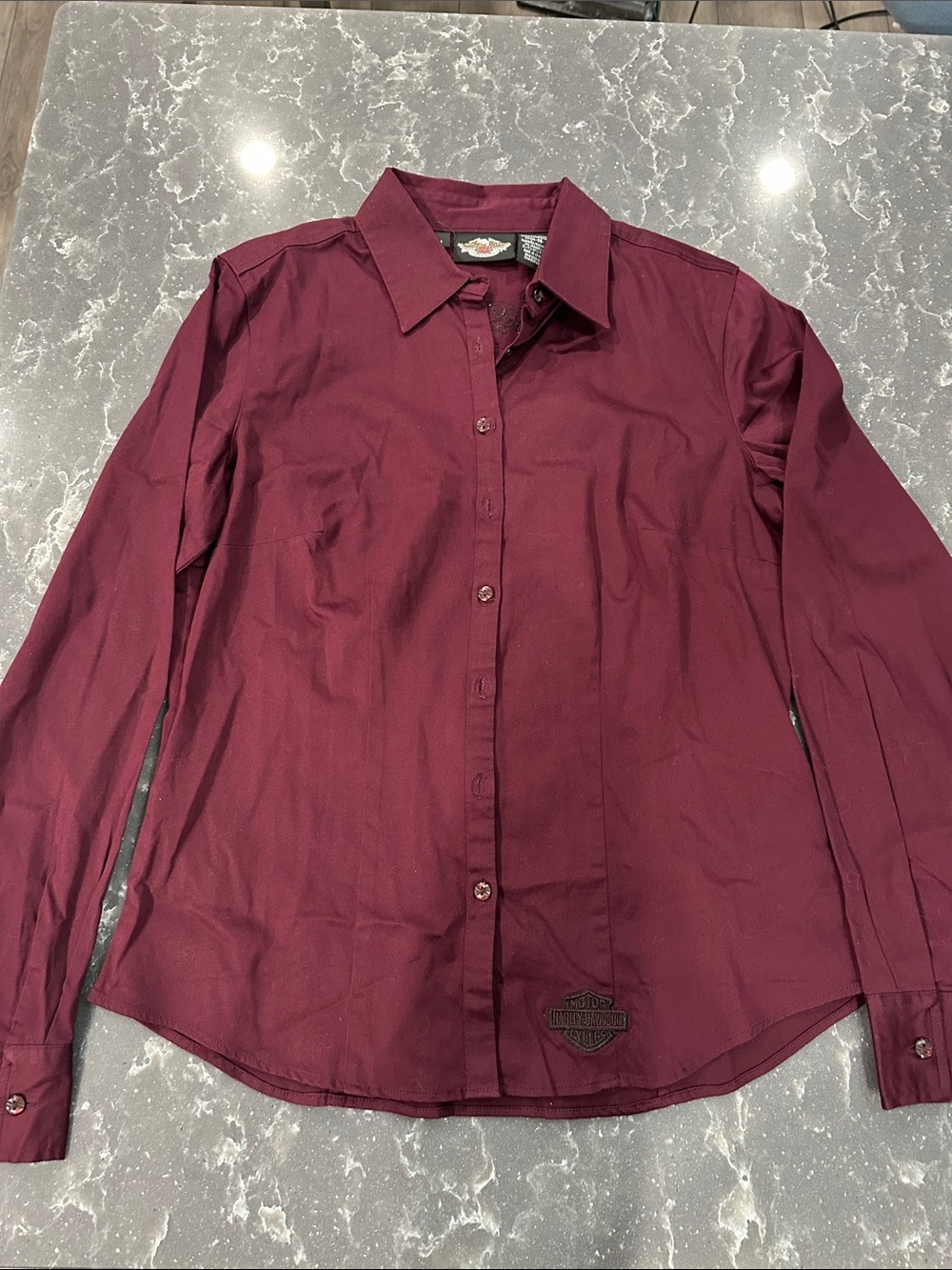Harley-Davidson women's Burgundy Button-Up Shirt Medium